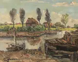 Windy Day in Suffolk by Stanley Grimm, Oil on board, offered Dec 2021