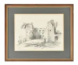Caesar's Tower, Kenilworth Castle, Warwickshire Pencil Signed and titled (lower left) 25.5 x 33.5cm (10 x 13 in.) by Frederick Nash, Pencil, offered Dec 2021