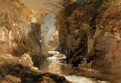 Stream through a ravine by James Baker Pyne, 1841, Watercolour and bodycolour, heightened with white, offered Dec 2021