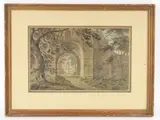 Gateway of Roos Castle by Amos Green, Watercolour and ink, sold Dec 2021
