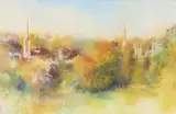 The Spires of Stratford Watercolour Signed (lower left) 35 x 54cm (13¾ x 21¼ in.) by Tony Porter, Watercolour, offered Dec 2021