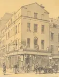 The Corner of Brewer Street, Soho Pen by Randolph Schwabe, 1936, Pen, ink and monochrome watercolour, sold Dec 2021