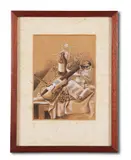 Still life with violin and wine by Gino Severini, Ink and gouache, offered Nov 2021