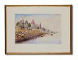 The ganges at benares by Edward Lear, watercolor, sold Nov 2021