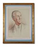 Portrait of sacheverell sitwell by Mary Bishop, 1968, drawing, sold Nov 2021