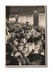 Wet evening on oxford street (black 52) by Christopher Richard Wynne Nevinson, Lithograph, sold Nov 2021