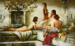 The bath of Aphrodite by Serge Marshennikov, 2006, oil, sold Oct 2021
