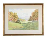 Views of a country estate and the grounds WatercolourEach signed and four dated 1924 Various sizes, the largest 40 x 56cm (15½ x 22 in.) (5) by Hilda Mary Sides, 1924, watercolor, offered Oct 2021