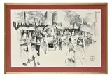 Market Hall by William Papas, Pen, offered Oct 2021