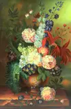 Still life of flowers in a terracotta vase by James Morar, Oil on canvas, offered Oct 2021