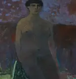 Swimmer I by Caroline Hunter, Oil on board, offered Oct 2021