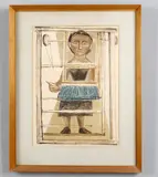 Donna Al Telaio 1951 by Massimo Campigli, Lithograph print, offered Oct 2021