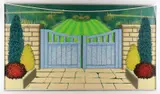 Open Gate by Ivor Abrahams, Screenprint and flocking collage, offered Oct 2021