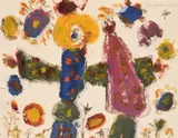 Walking in a dream of giants by Alan Davie, 2012, oil, sold Oct 2021