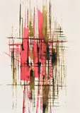 Abstract composition Ink Signed and dated '53 (lower right)37.5 x 26cm (14¾ x 10 in.)Condition Report: Under perspex, unexamined out of glazed frame by William Gear, Ink, sold Oct 2021