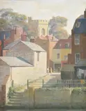Village Scene by John Bulloch Souter, oil, sold Oct 2021