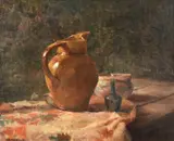 Still Life with Brown Jug by James Bolivar Manson, oil, sold Oct 2021