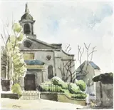 Untitled by Elwin Hawthorne, 1936, oil, sold Oct 2021
