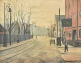 Bow RoadOil on canvasSigned and dated 1930 (lower right)35 x 45cm (13¾ x 17½ in.)Provenance:Alex by Elwin Hawthorne, 1930, oil, sold Oct 2021
