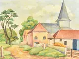 Litlington by Lilian Leahy, 1934, oil, sold Oct 2021