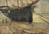 Fishing Boat by Hayley Lever, 1903, oil, sold Oct 2021