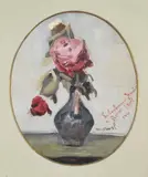 Still life with roses in a vase by Jacqueline Marval, 1911, oil, sold Oct 2021