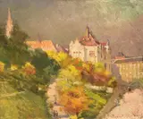 View of Budapest by Gyula Háry, 1907, oil, sold Oct 2021