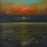 Sunset over the Garn by Wilf Roberts, 2009, oil, sold Oct 2021