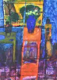 Blue BottleAcrylic on paperSigned (lower right)71 x 51.5cm (27¾ x 20¼ in.)Provenance:Bankside Gallery, London by William Selby, oil, sold Oct 2021