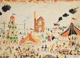 All the fun of the fairOil on board Signed and dated 04.7.29 (lower right)45 x 61cm (17½ x 24 in.) by Simeon Stafford, oil, offered Oct 2021