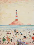Lighthouse and donkey ridesOil on board Signed and dated 05.7.4 (lower left)61 x 45cm (24 x 17½ in.) by Simeon Stafford, oil, sold Oct 2021