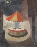 Deserted Mart by Marjorie Heath, oil, sold Oct 2021