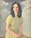 Seated Model by Tom Malone, Oil on board80 x, sold Oct 2021