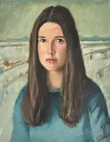 Portrait of a girl by Tom Malone, Oil on canvas, sold Oct 2021