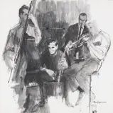 The Feeling of Jazz by Tracy Sugarman, oil, offered Oct 2021