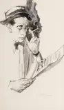 The Trumpet by Tracy Sugarman, Gouache, offered Oct 2021