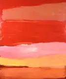 Abstract composition (Red + Pink)Oil on board 180 x 150cm (70¾ x 59 in.)Lucienne O'Mara studied at City and Guilds London Art School by Lucienne O'Mara, Oil on board, sold Oct 2021