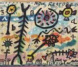 Now RestoredWatercolour by Alan Davie, ink and gouache, sold Oct 2021