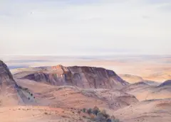 Towards Lake Frome by Kenneth Jack, 1984, watercolor, sold Oct 2021