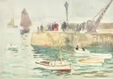 Pier at St by Hayley Lever, watercolor, sold Oct 2021