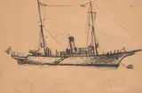 The Mayflower yacht by Hayley Lever, watercolor, sold Oct 2021