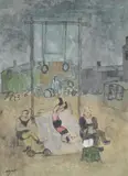 SaltimbanquesInk and watercolourSigned (lower left)24 x 17cm (9¼ x 6½ in.)Provenance:Crane Kalman Gallery, LondonP.J by Celso Lagar Arroyo, watercolor, sold Oct 2021