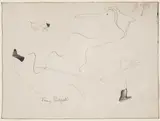 Surrealist Figure and Cat by Emmy Bridgwater, Pen and InkSigned, sold Oct 2021
