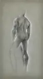 Nude StudyCharcoal with white highlights56 x 30cm (22 x 11¾ in.)Provenance:The Redfern Gallery, London by Adrian Morris, watercolor, sold Oct 2021