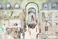 The Reptile House WatercolourSigned (lower right)67 x 100cm (26¼ x 39¼ in.)Born in London, Evans settled in Woodbridge, Suffolk in 1969 by David Evans, watercolor, offered Oct 2021