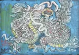 The year of the dragon by Nguyen Tu Nghiem, watercolor, sold Oct 2021