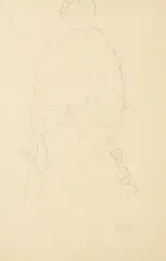 Sitzende von Vorne by Gustav Klimt, Pencil on paper, sold Oct 2021