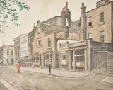 A Chelsea Pensioner outside the Kings Head by Walter Greaves, print (other), sold Oct 2021