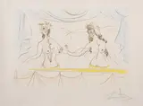 Les Dames de la Renaissance by Salvador Dalí, Etching and drypoint printed in colours, sold Oct 2021