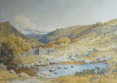 Bilstone Cleave, Dartmoor by Arthur Suker, watercolour, sold Oct 2022